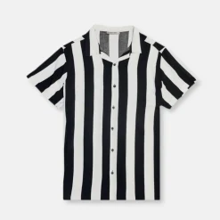 New Edition Fashion Camara Striped Revere Collar Shirt> Button Downs