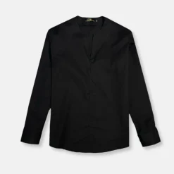 New Edition Fashion Danton Slit Collarless Shirt> Dress Shirts