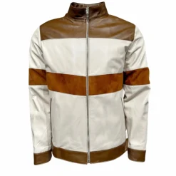 New Edition Fashion Daxton Patchwork Leather Biker Jacket><noscript><img width=