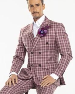 New Edition Fashion Decato Plaid Double Breasted Suit><noscript><img width=
