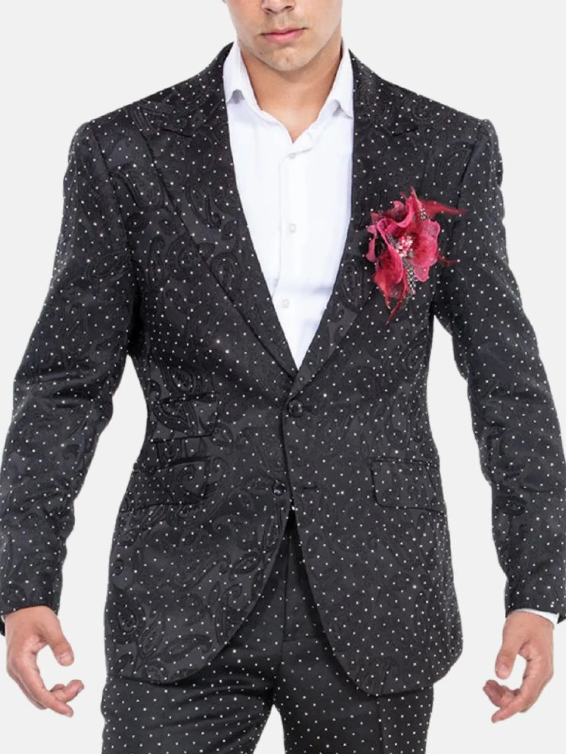 New Edition Fashion Delone Rhinestone Paisley Suit> Tuxedos
