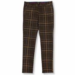 New Edition Fashion Derington Slim Fit Plaid Pants> Pants