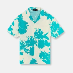 New Edition Fashion Dobby Tropical Resort Revere Collar Shirt> Button Downs