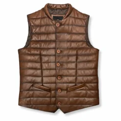 New Edition Fashion Driver Leather Puffer Vest> Vests