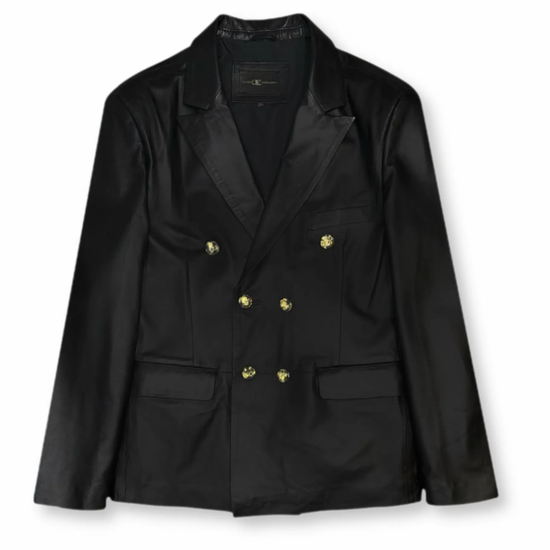 New Edition Fashion Dunning Double Breasted Leather Blazer> Blazers & Sportcoats