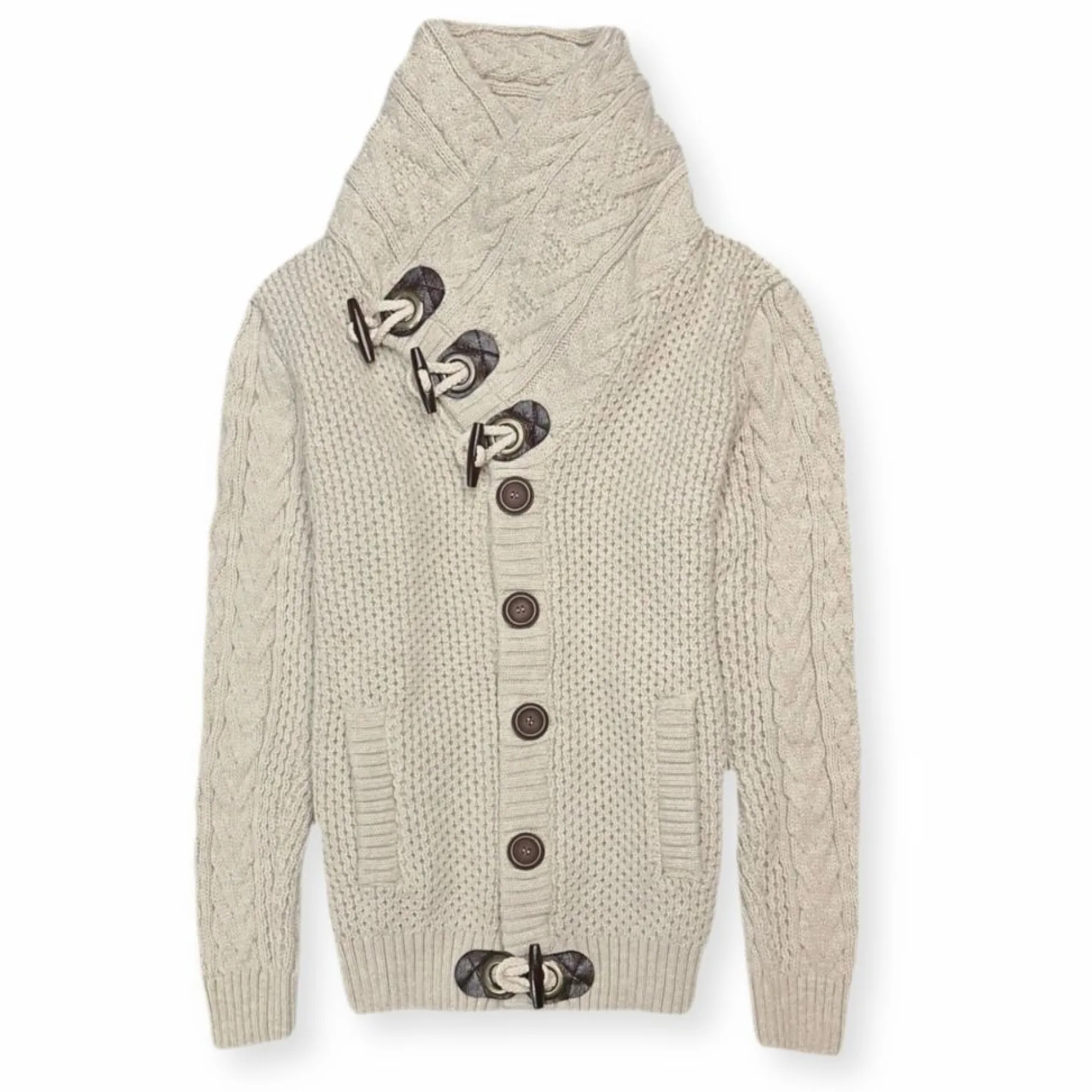 New Edition Fashion Duskin Cable Knit Button-Up Sweater> Sweaters