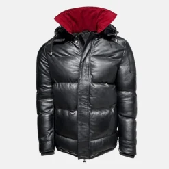 New Edition Fashion Dyson Down Puffer Leather Jacket><noscript><img width=