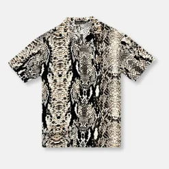 New Edition Fashion Python Tropical Resort Revere Collar Shirt> Button Downs