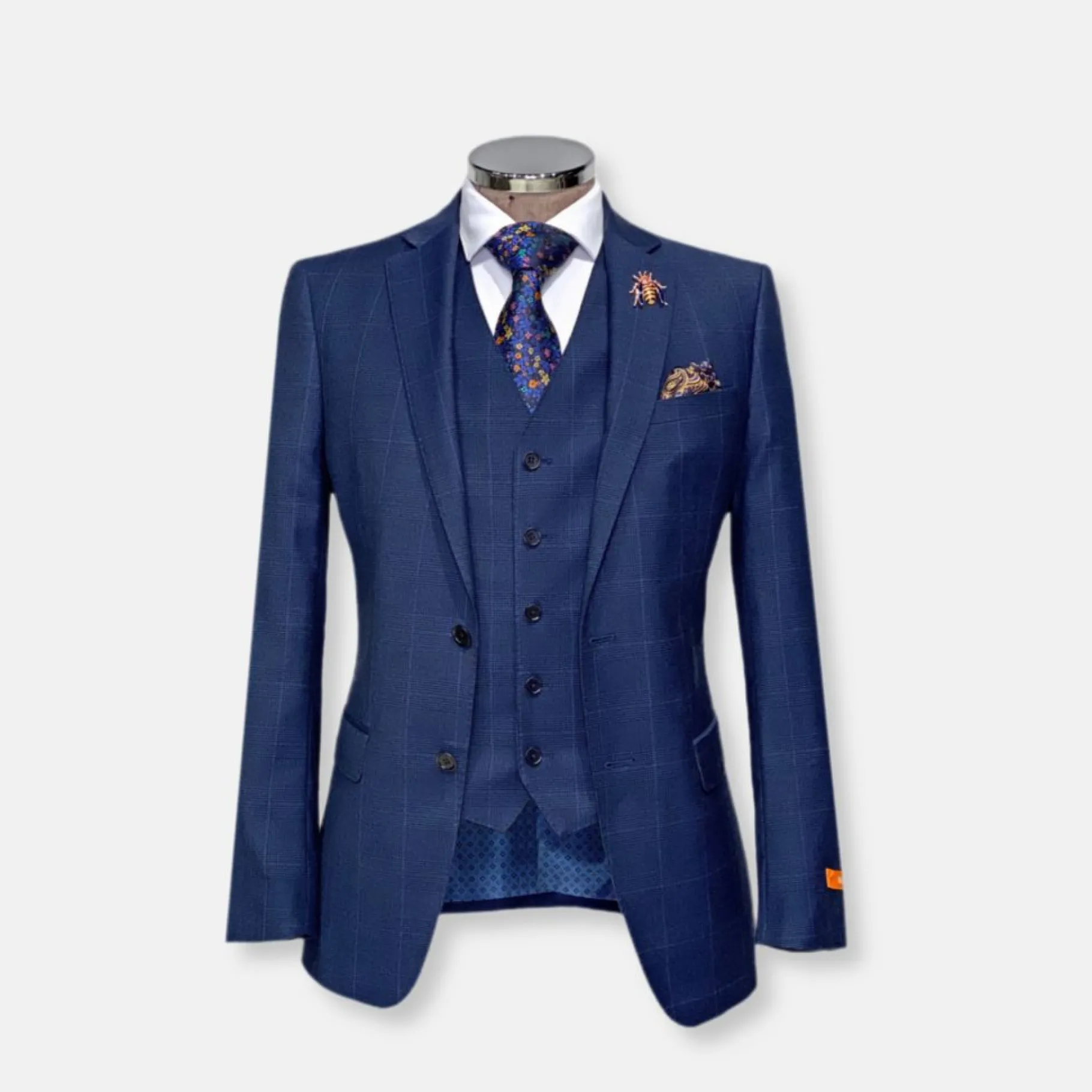 New Edition Fashion Varg Plaid Vested Suit> Suits
