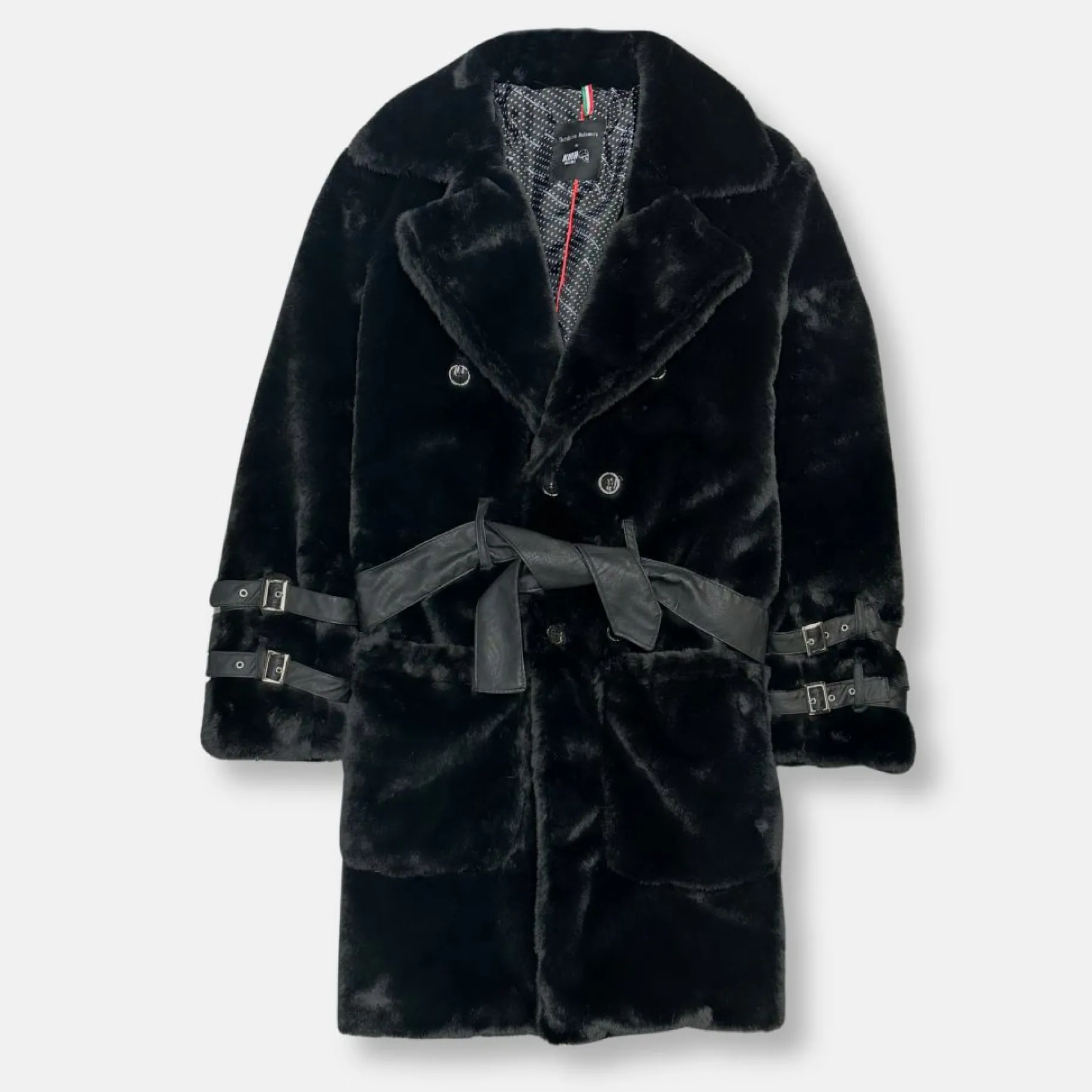 New Edition Fashion Wolf Fur Double Breast Overcoat> Coats & Outerwear