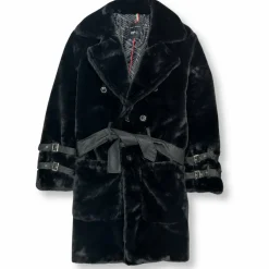 New Edition Fashion Wolf Fur Double Breast Overcoat> Coats & Outerwear