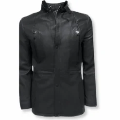 New Edition Fashion Zeus Matte Leather Jacket><noscript><img width=
